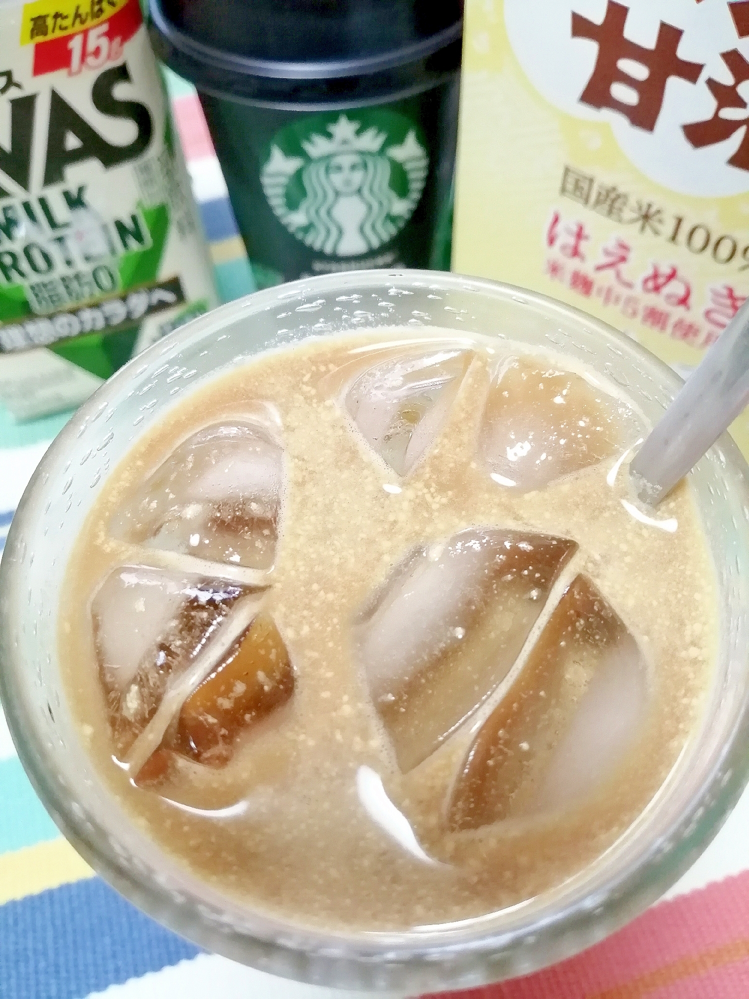アイス☆プロテイン甘酒カフェラテ♪