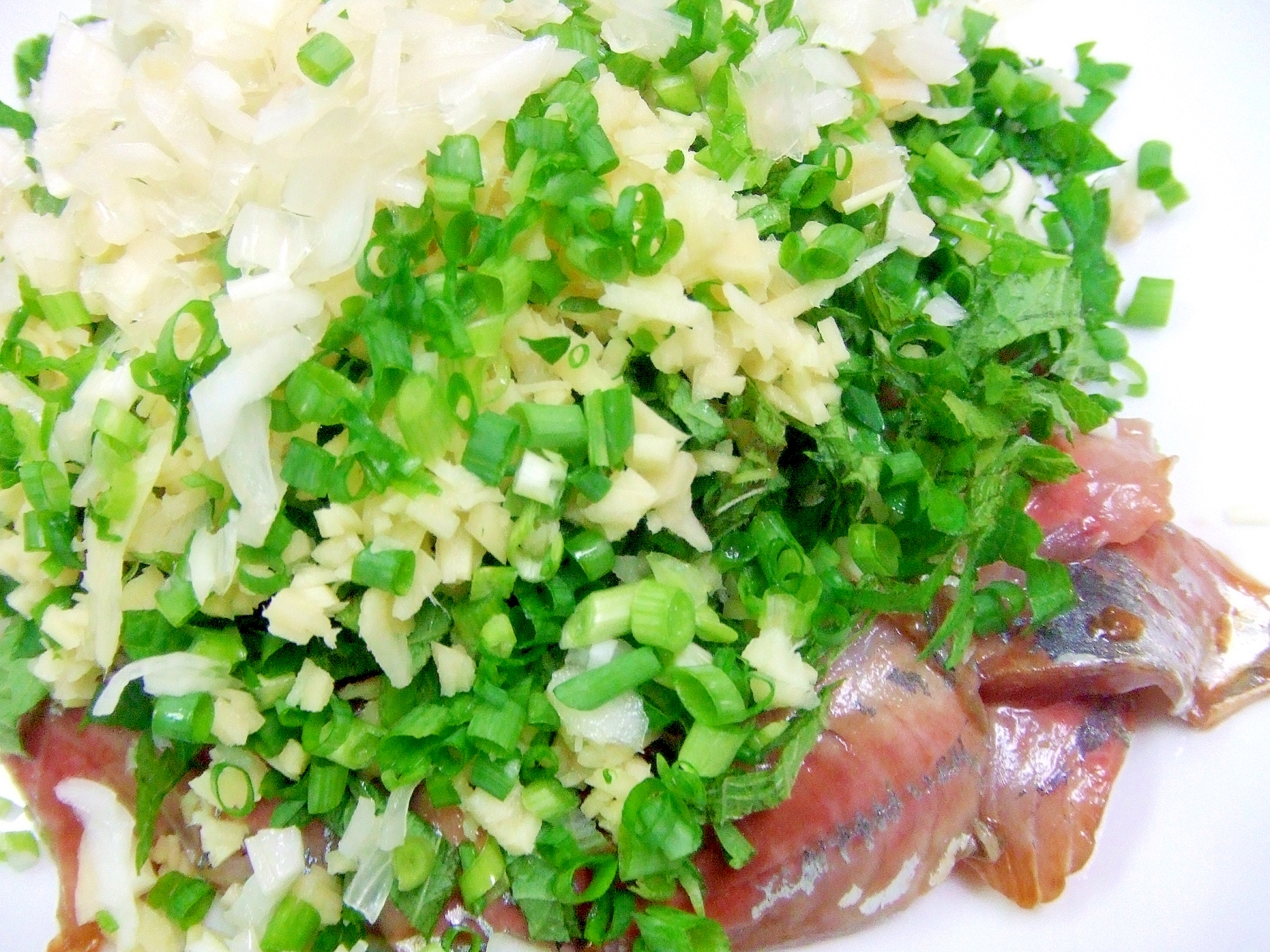 もりもり薬味で醤油洗い鯵の刺身 ルンルン臭みなし鯵 レシピ 作り方 By Iihi009 楽天レシピ