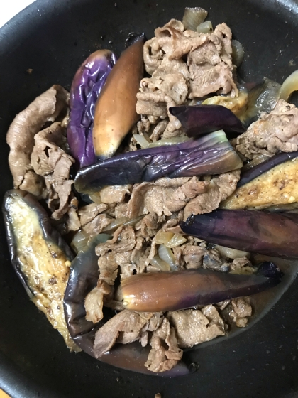 ビールが進む！牛肉と茄子のわさび醤油炒め