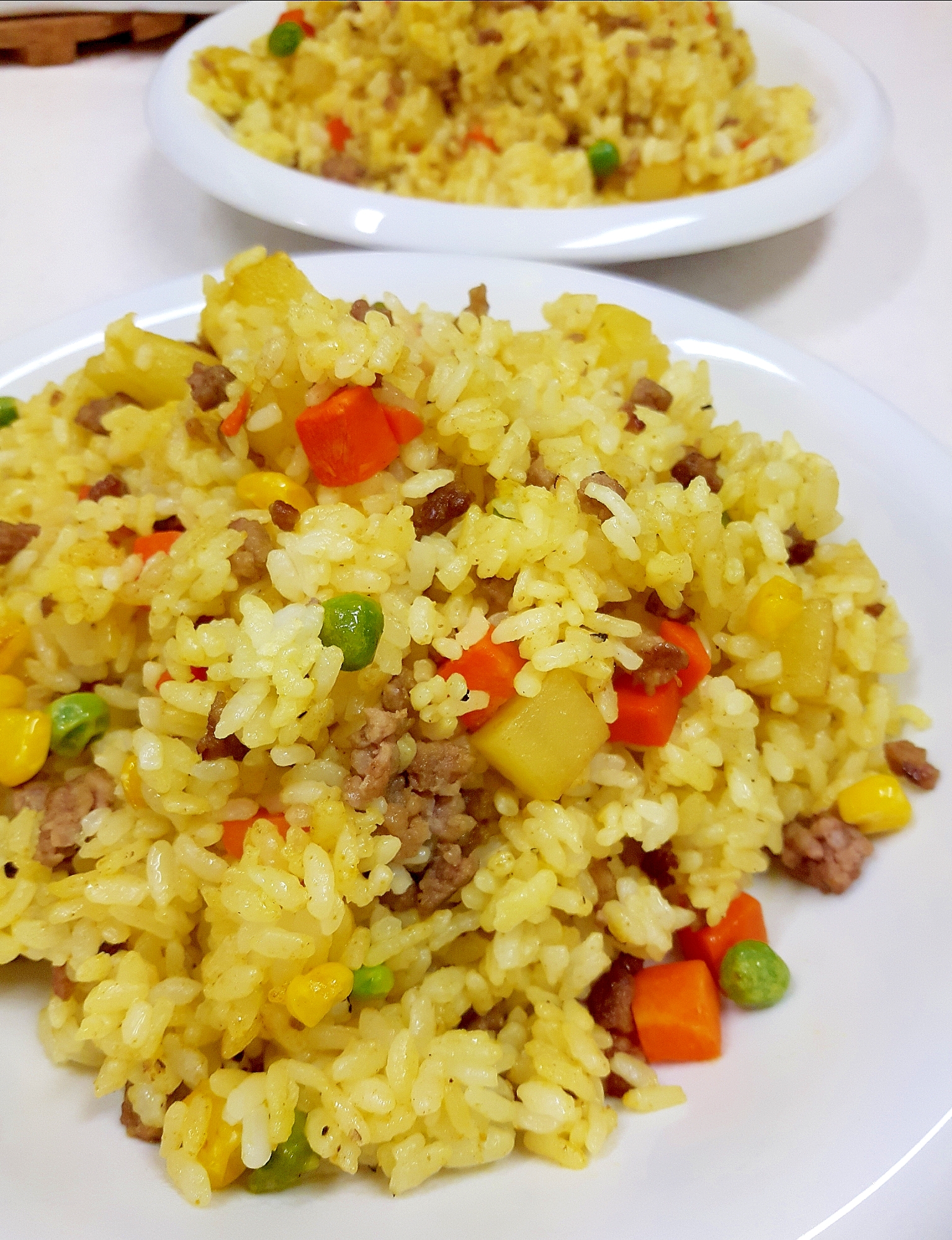 冷凍ミックスベジタブルで(^^)簡単カレー炒飯♪