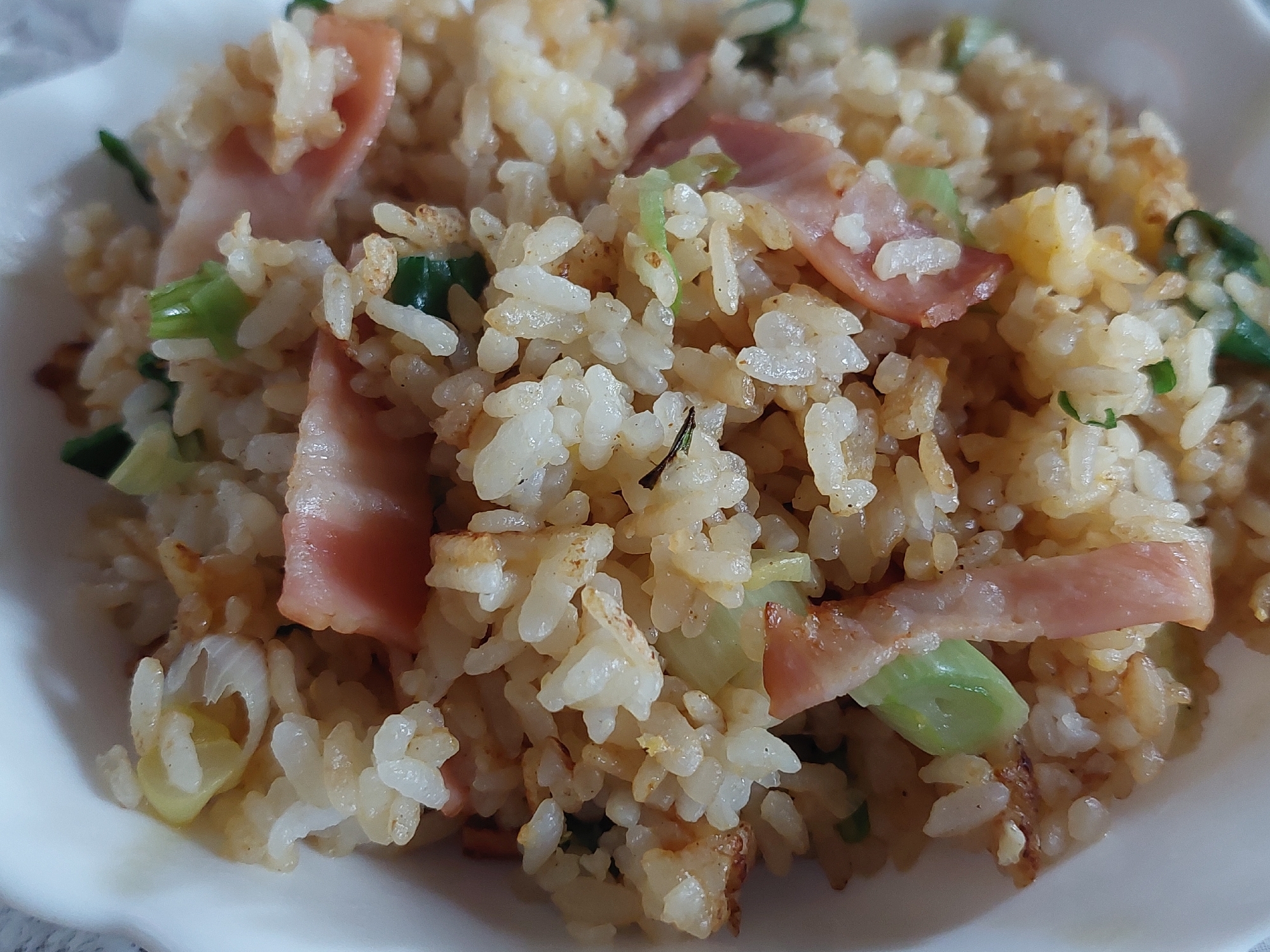 ベーコンと長ネギのチャーハン