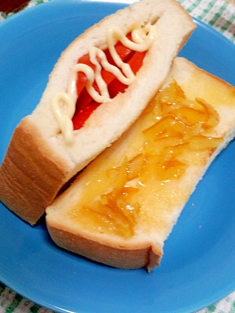 厚切り食パンで☆ホットトマトサンドと柑橘トースト