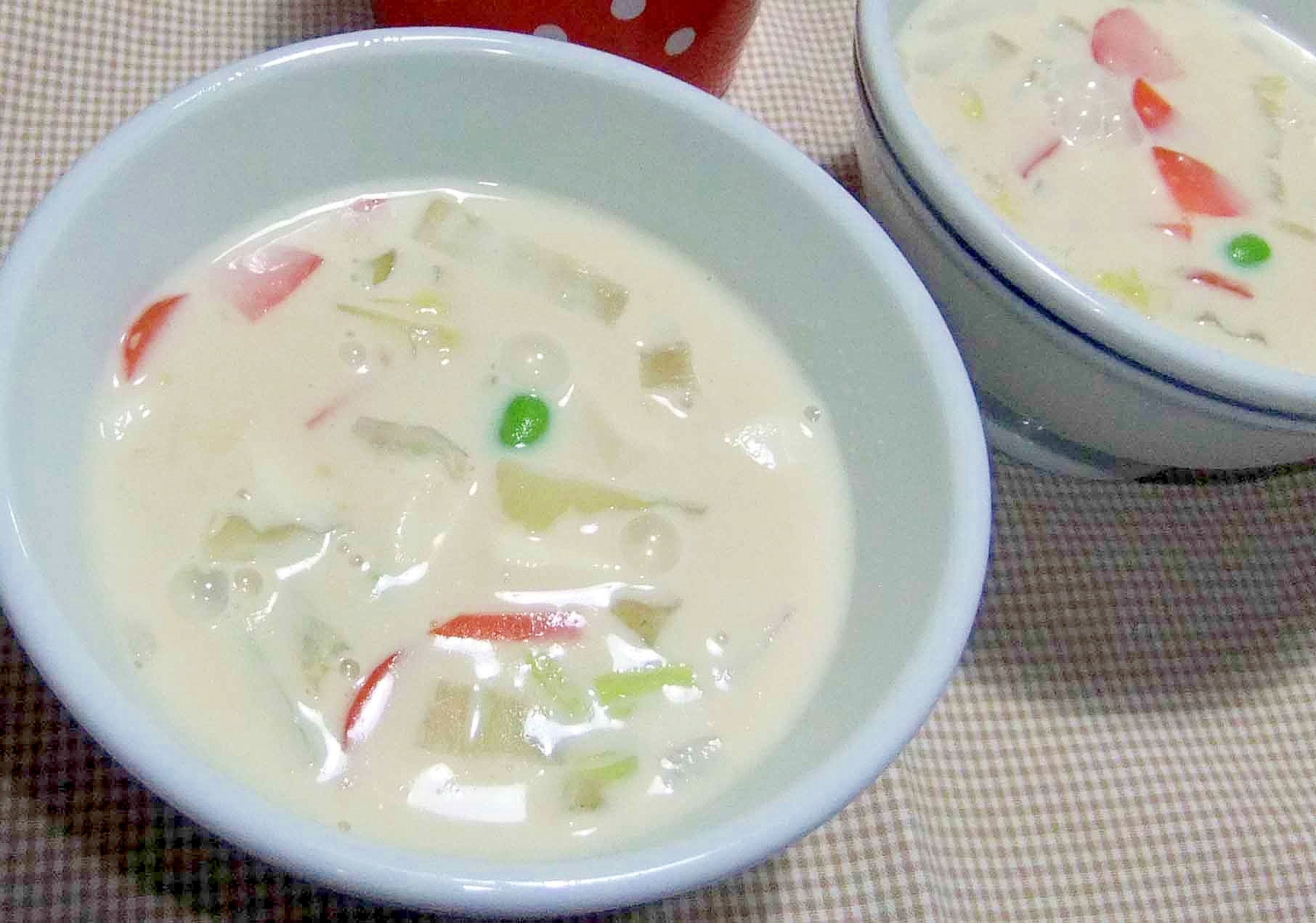 枝豆にんじん豆乳スープ