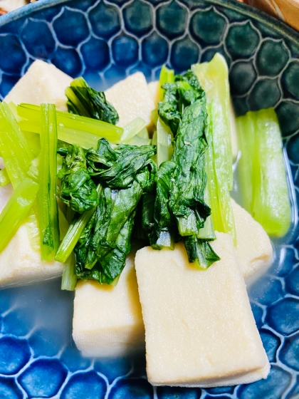 小松菜と高野豆腐の炒め物