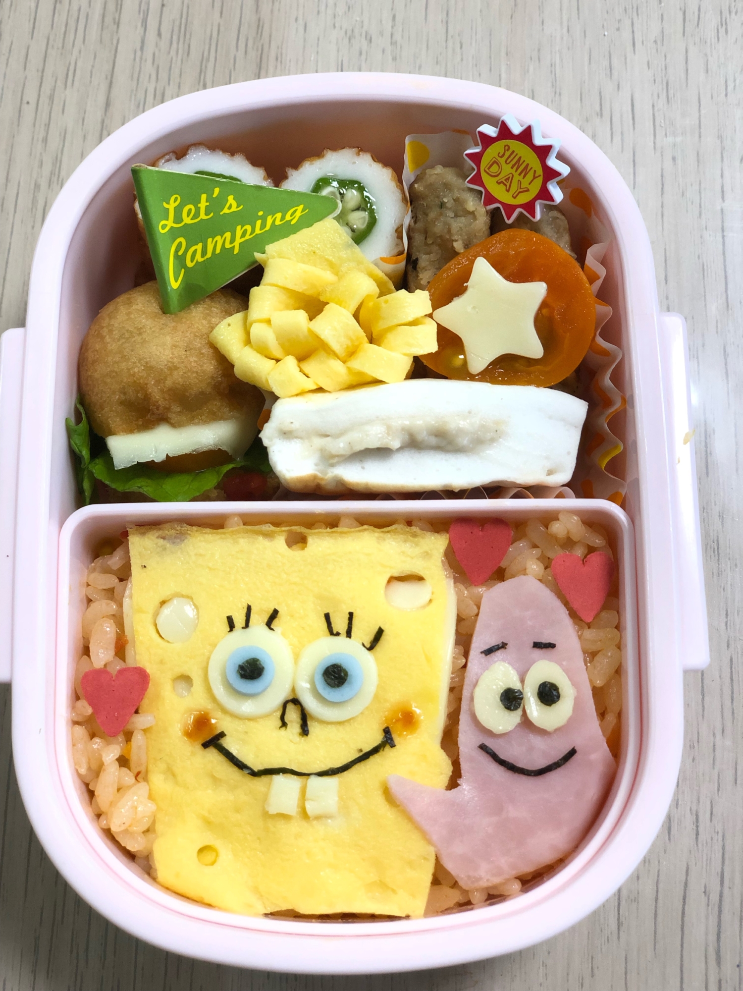 年少　幼稚園　子供　弁当　4 スポンジボブ