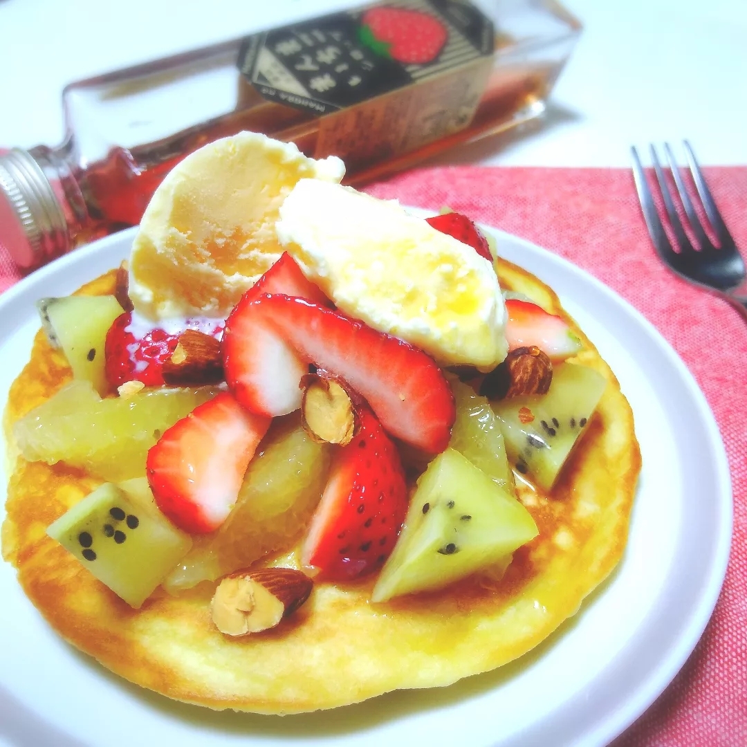 旬のフルーツ盛りdeごちそうホットケーキ レシピ 作り方 By Honocafe 楽天レシピ