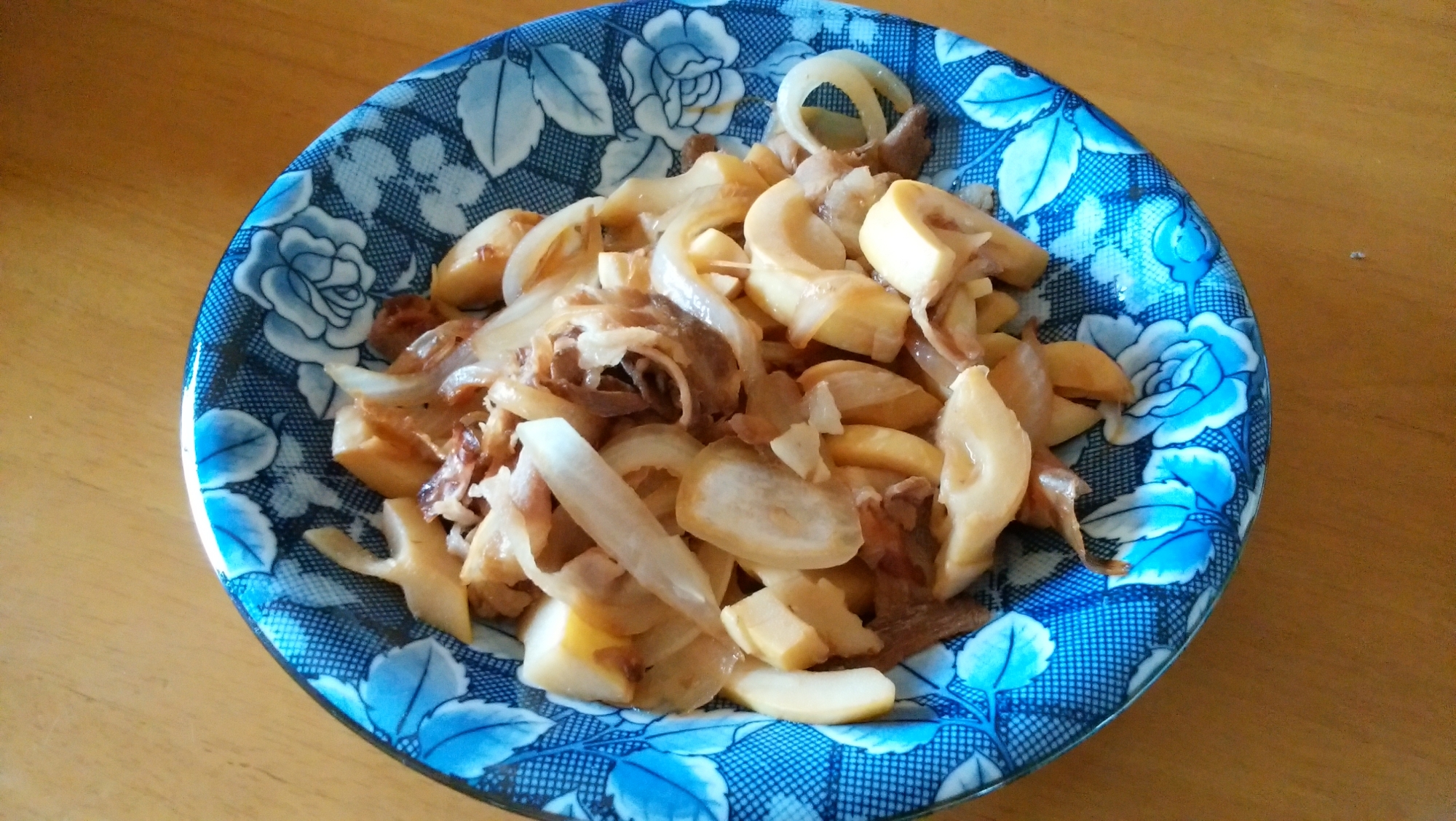 豚肉とタケノコのおかか醤油炒め