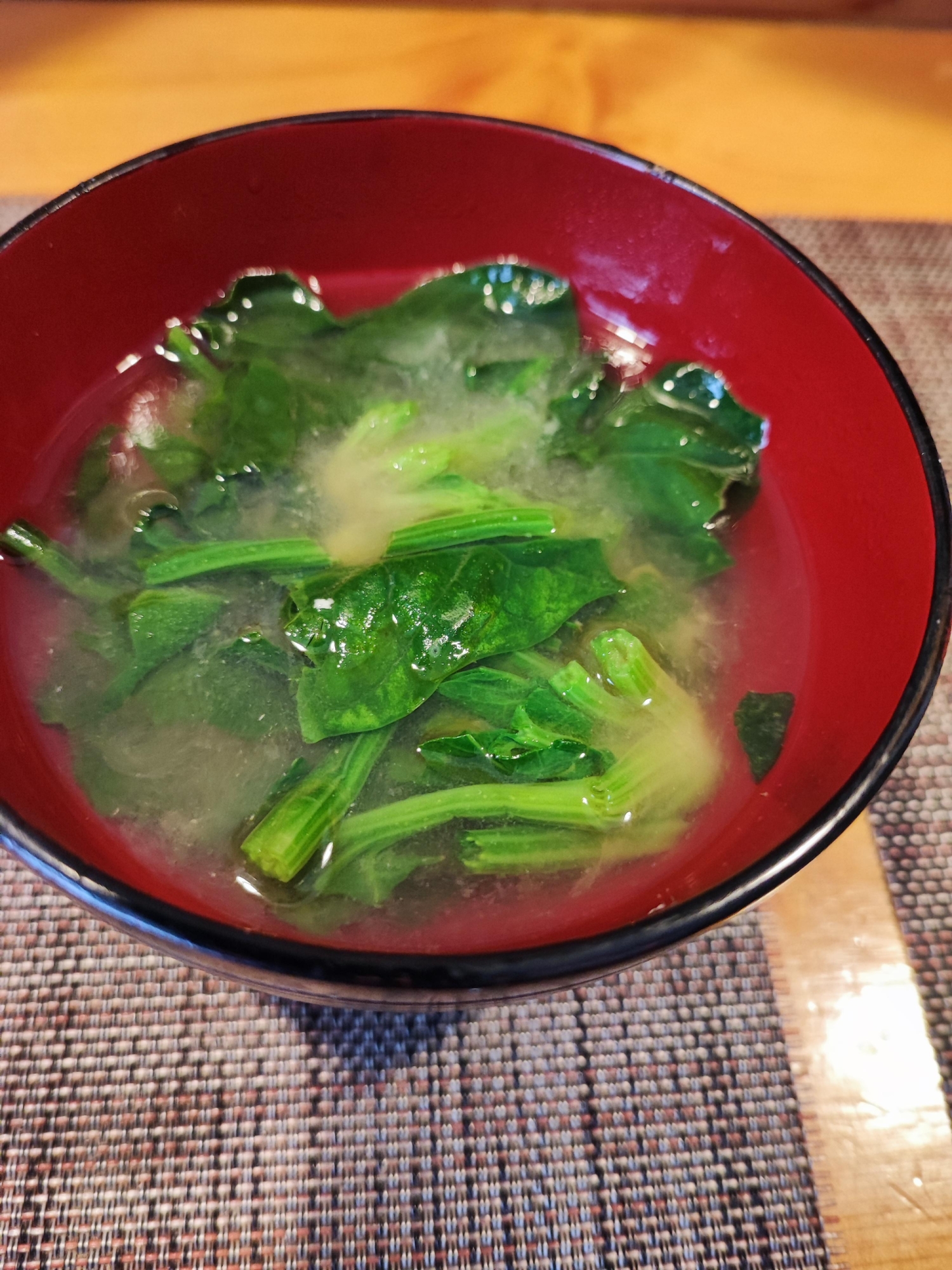 たっぷりほうれん草の味噌汁