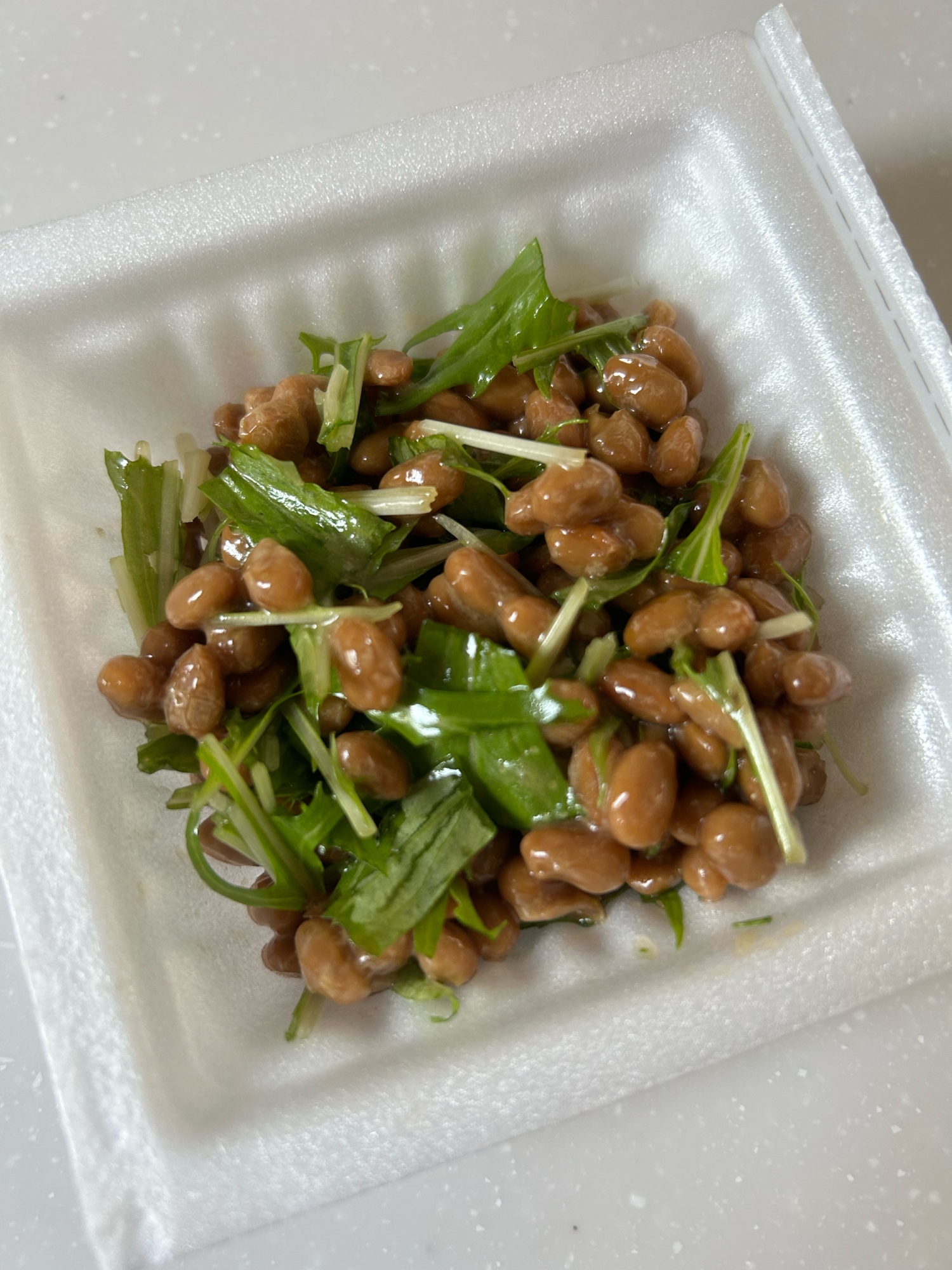 水菜のごま油風味納豆