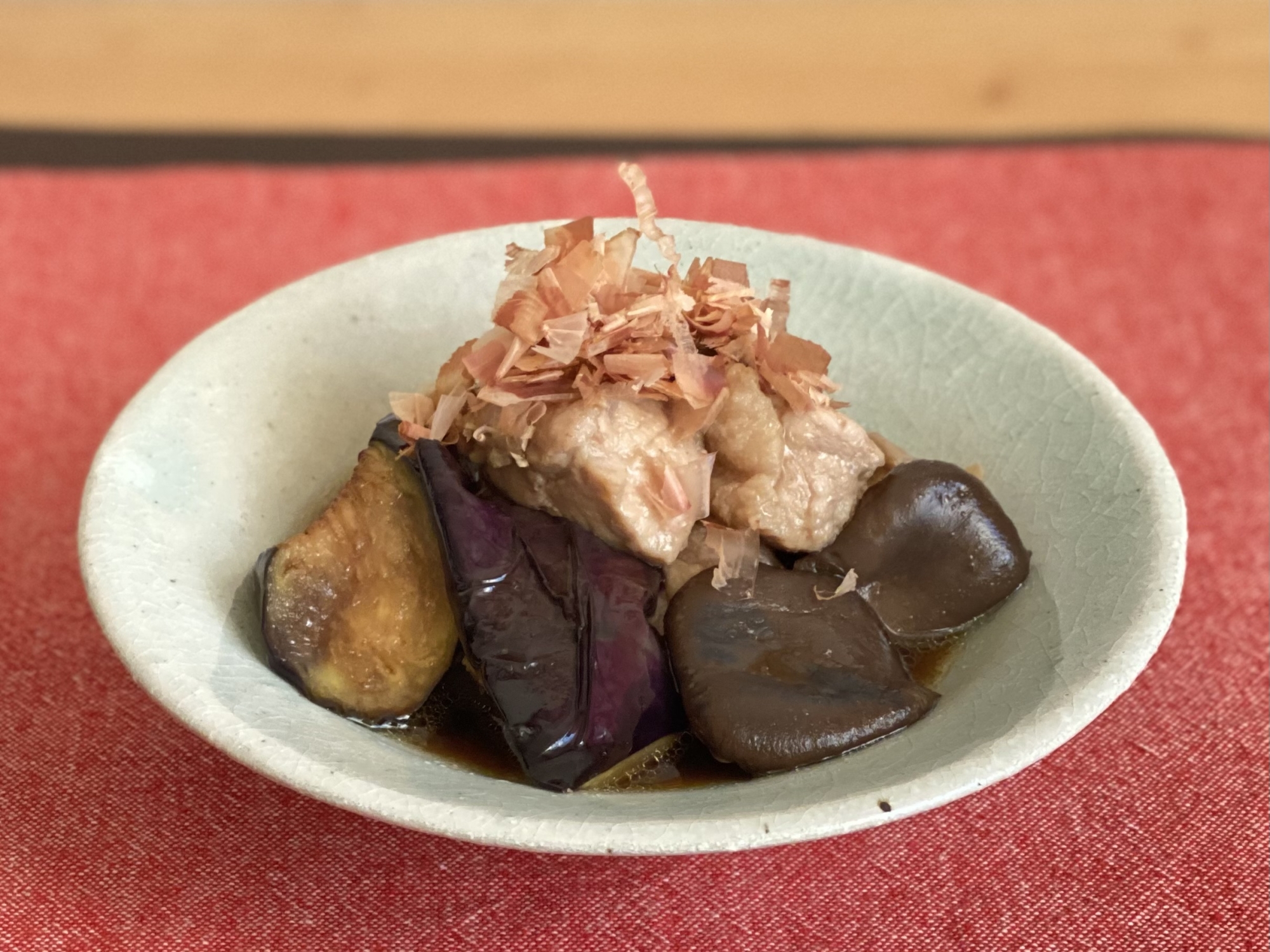 鶏とナスとキノコの揚げ浸し