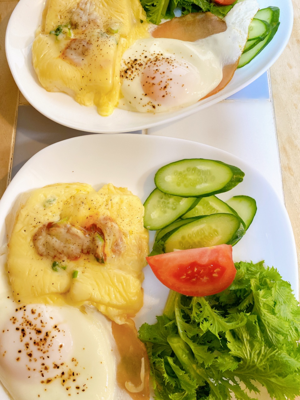 お餅の朝ご飯 フライパン１アクションで