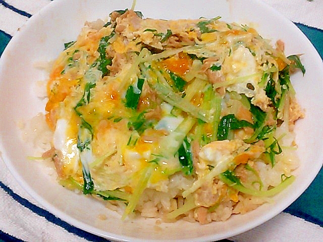 水菜とツナの簡単卵とじ＆丼