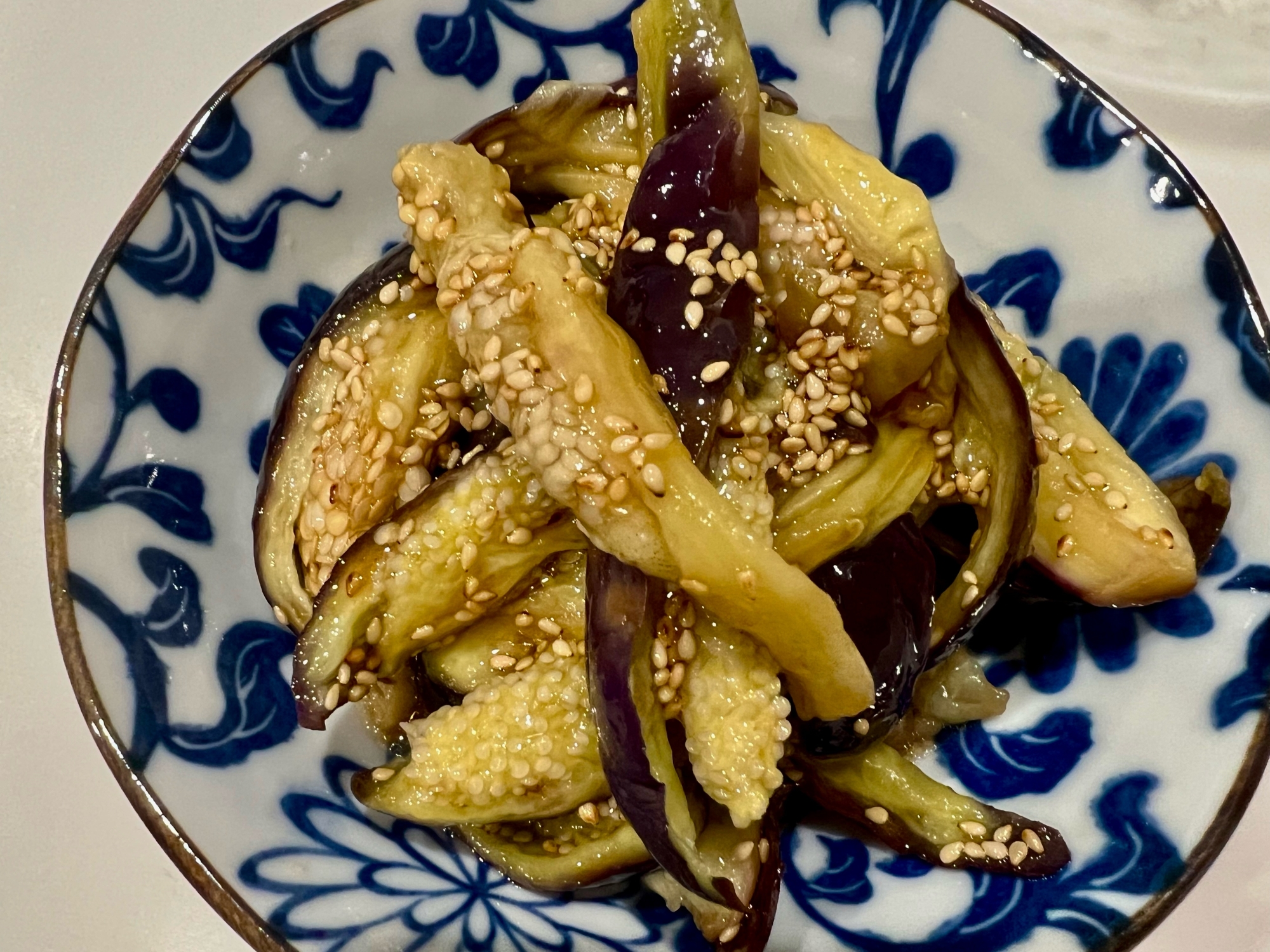 電子レンジで作る、とろとろ茄子和え