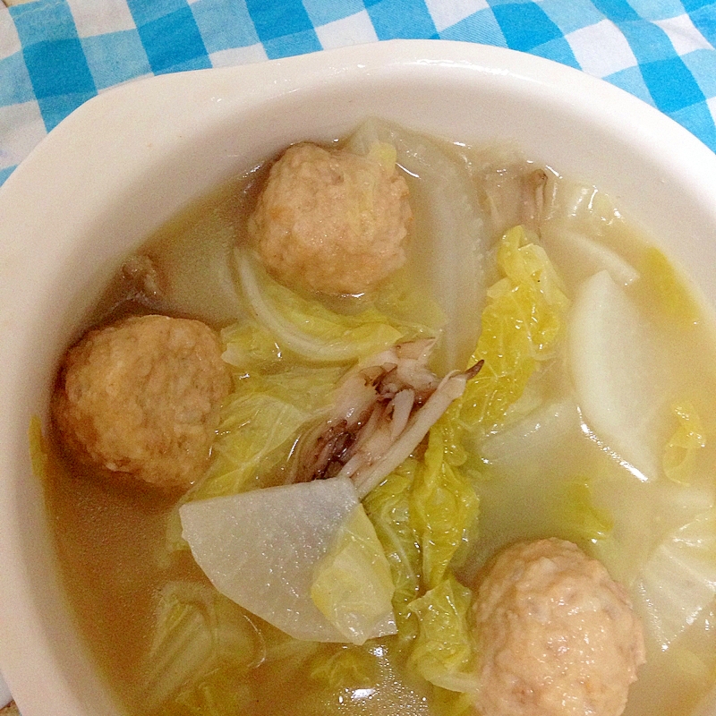 舞茸＆肉団子＆白菜の味噌スープ☆