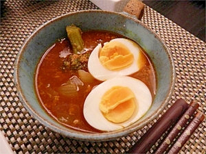 鶏挽肉と大根入りスープカレー