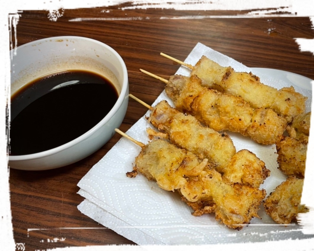 フライパン豚ロースカツ串♥️