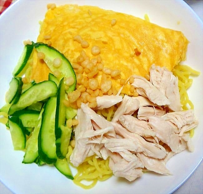 薄焼き玉子はそのまま乗せて☆簡単冷やし中華 レシピ・作り方 by デラ