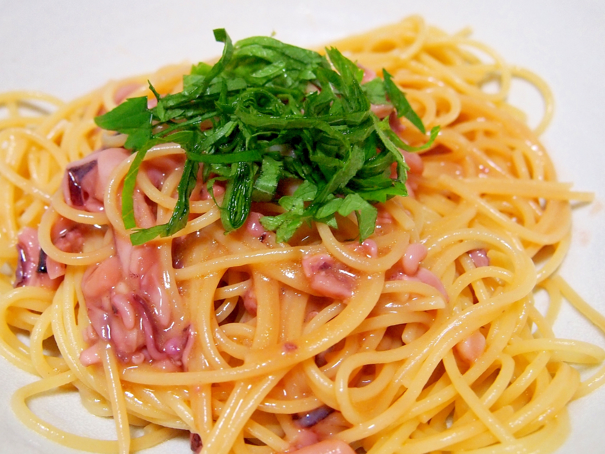 鍋ひとつで！イカの塩辛和えパスタ