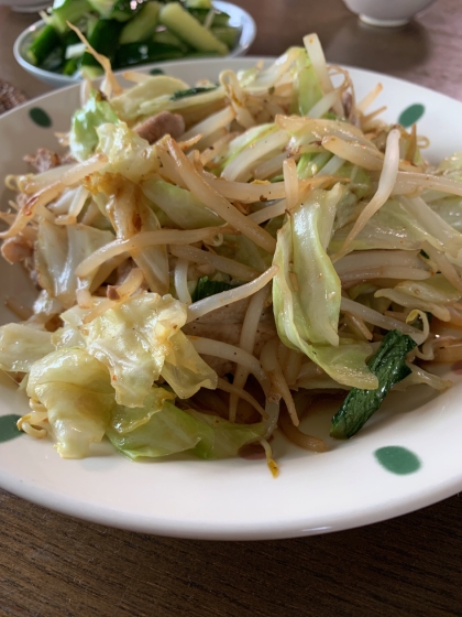 生姜が効いたシャキシャキ野菜炒めができました。ありがとうございます！！