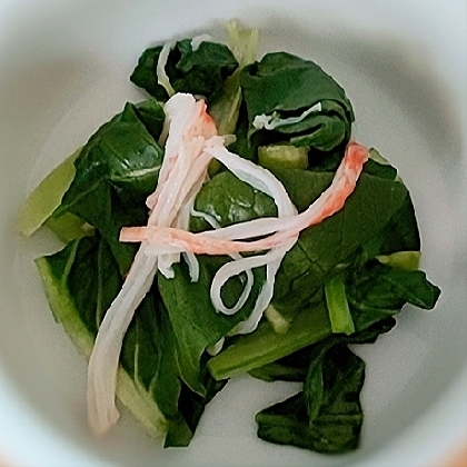 青菜野菜とカニカマの簡単炒め