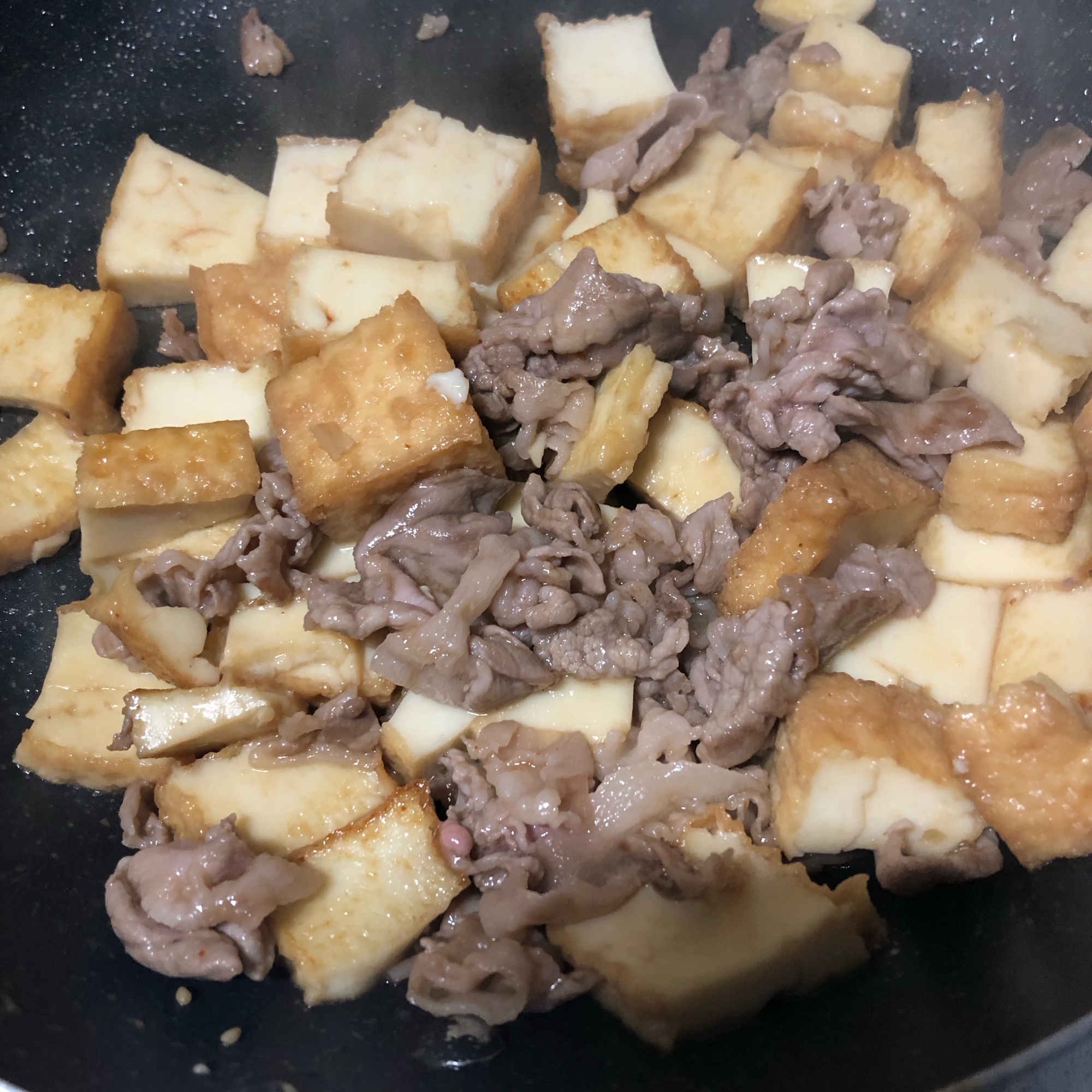 厚揚げと豚肉