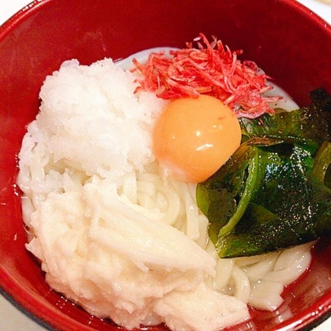 簡単カルシウム補給☆具沢山釜揚げうどん