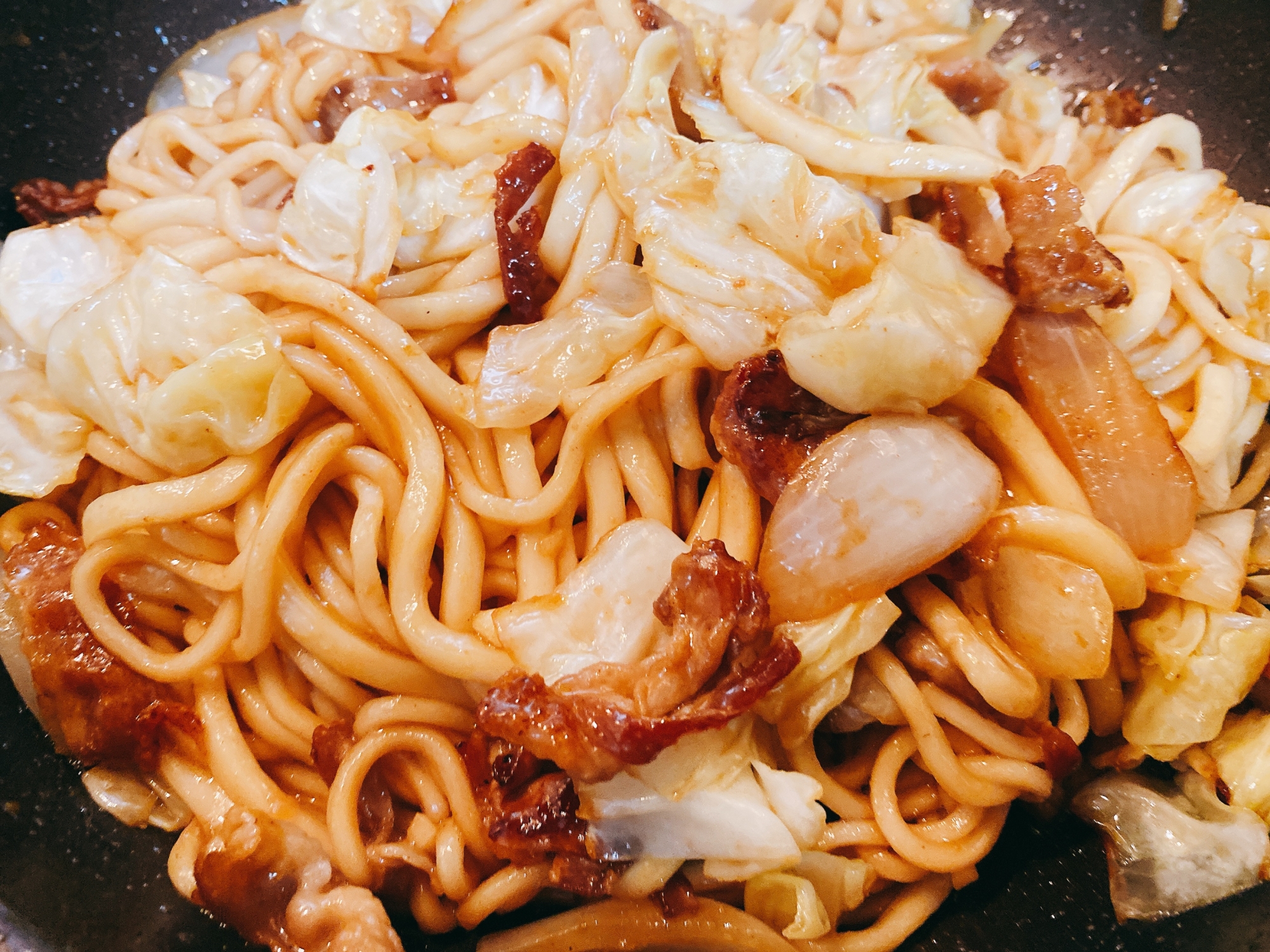 ホルモン焼きうどんのタレで作る焼うどん