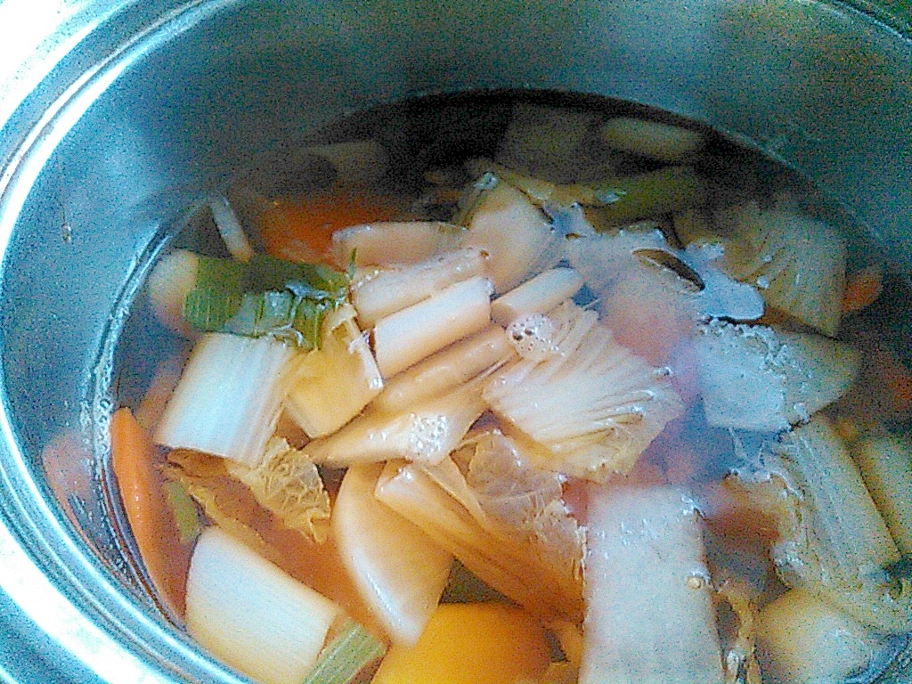 白菜にんじん大根ネギのスープ