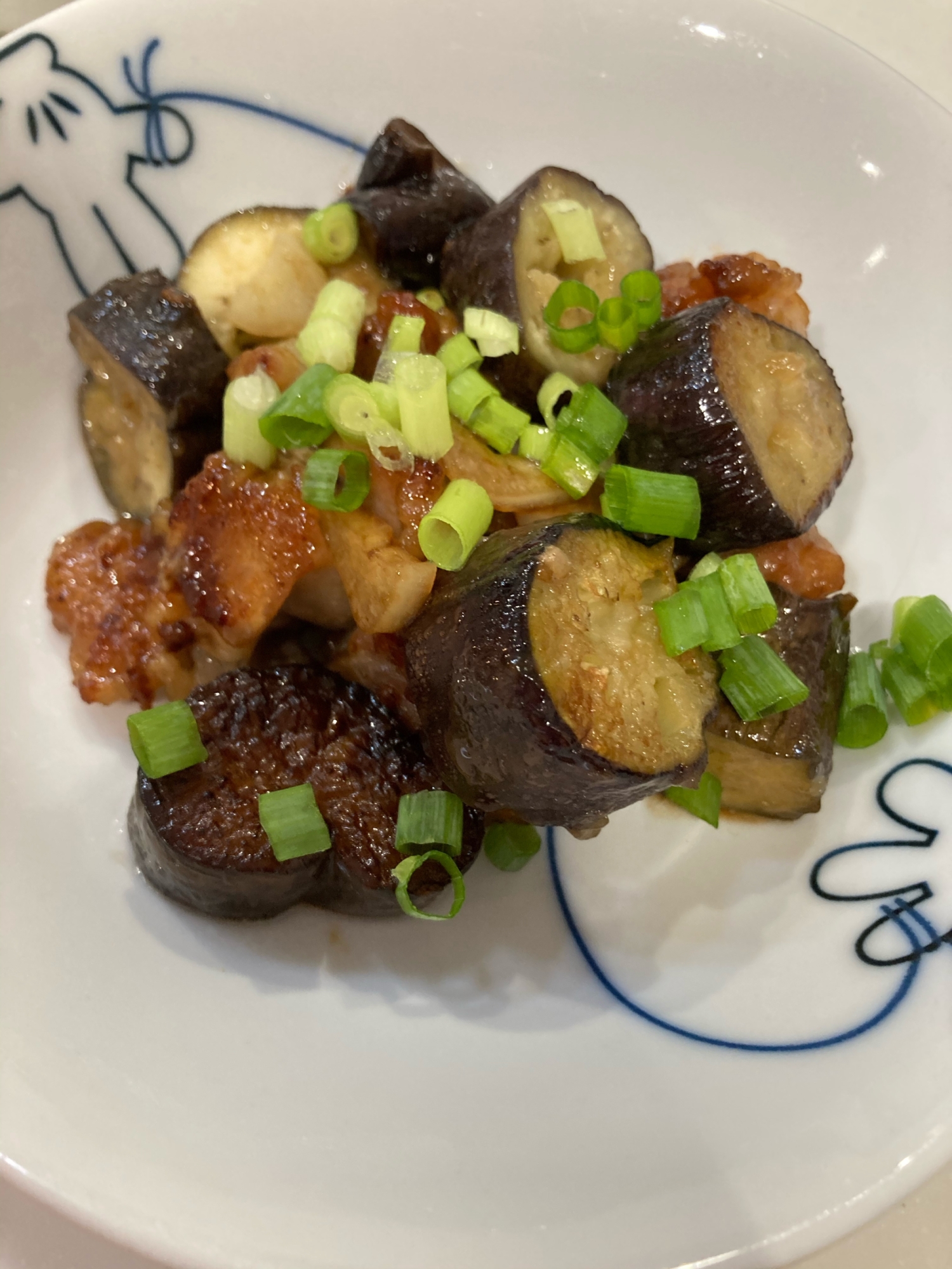 鶏肉とナスのガーリックポン酢炒め