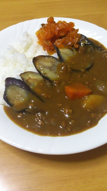 ひき肉カレー♪夏野菜トッピング