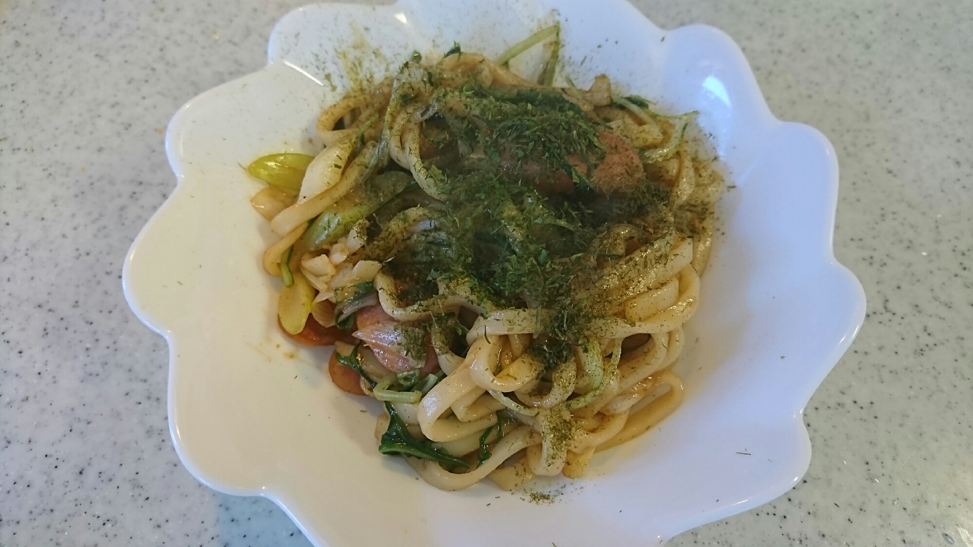 水菜焼きうどん