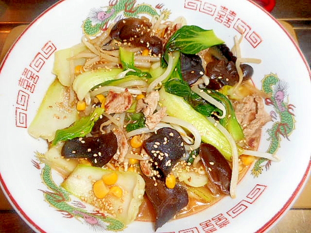 インスタン麺で☆具たっぷりの味噌ラーメン☆