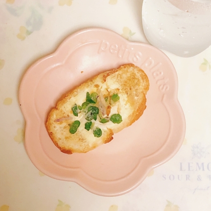 チーズトーストアレンジ 高菜漬&しらす
