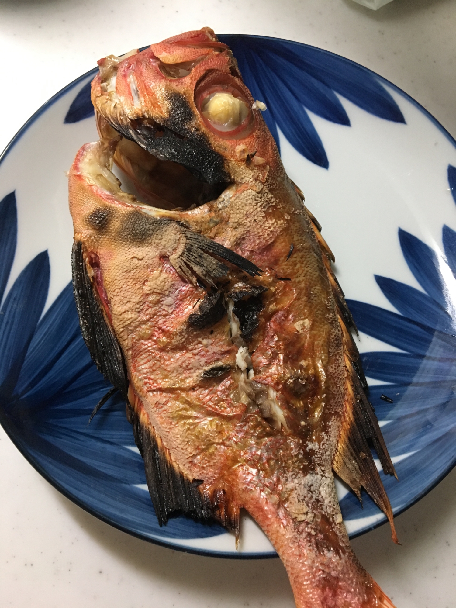 魚焼きグリルで✨金目鯛の塩焼き(^^)