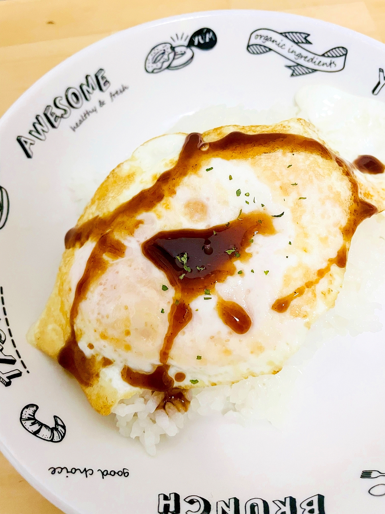 お好み焼き風の目玉焼き