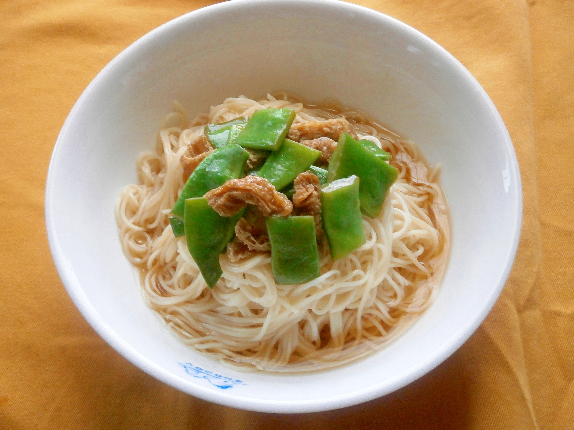 モロッコいんげんのぶっかけそうめん