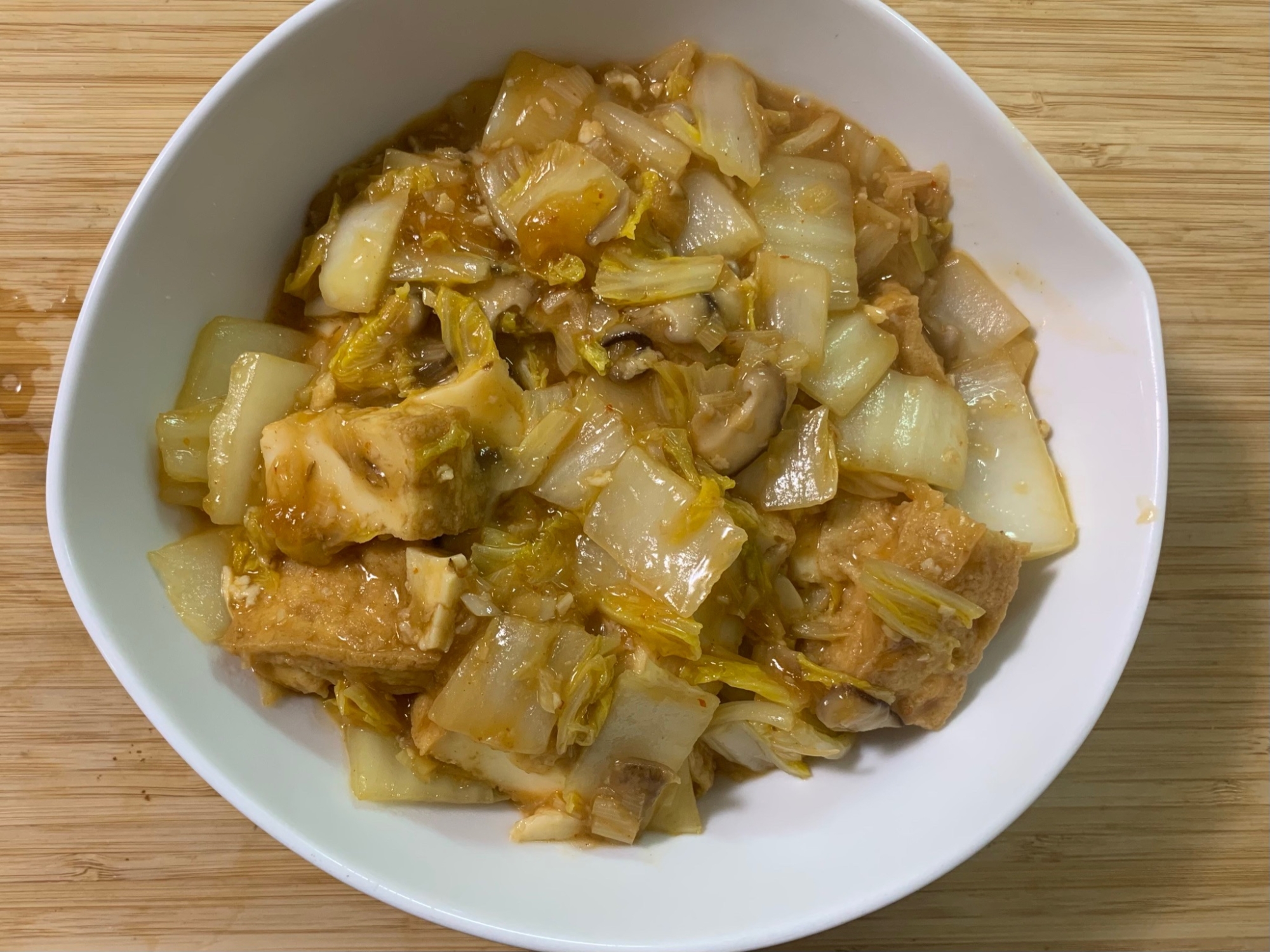 厚揚げと白菜の麻婆豆腐風