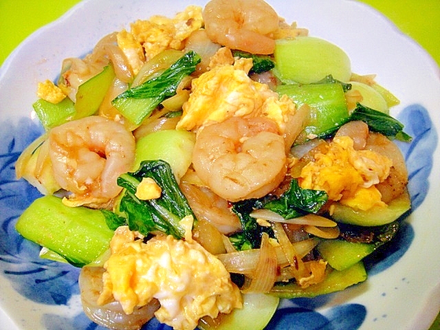 チンゲン菜と海老の卵炒め レシピ 作り方 By Mint74 楽天レシピ
