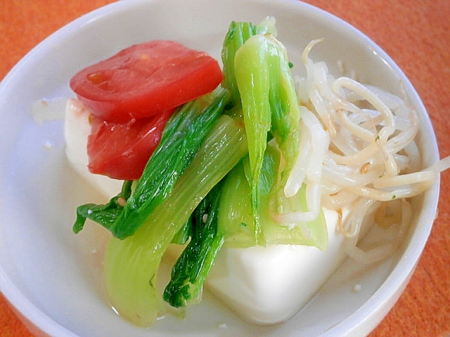 ポン酢で食べる！冷やっこ野菜のせ