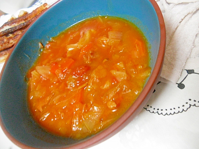 ベーコンたっぷりトマト野菜スープ