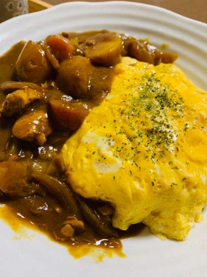 カレーの残りで☆カレーオムライス