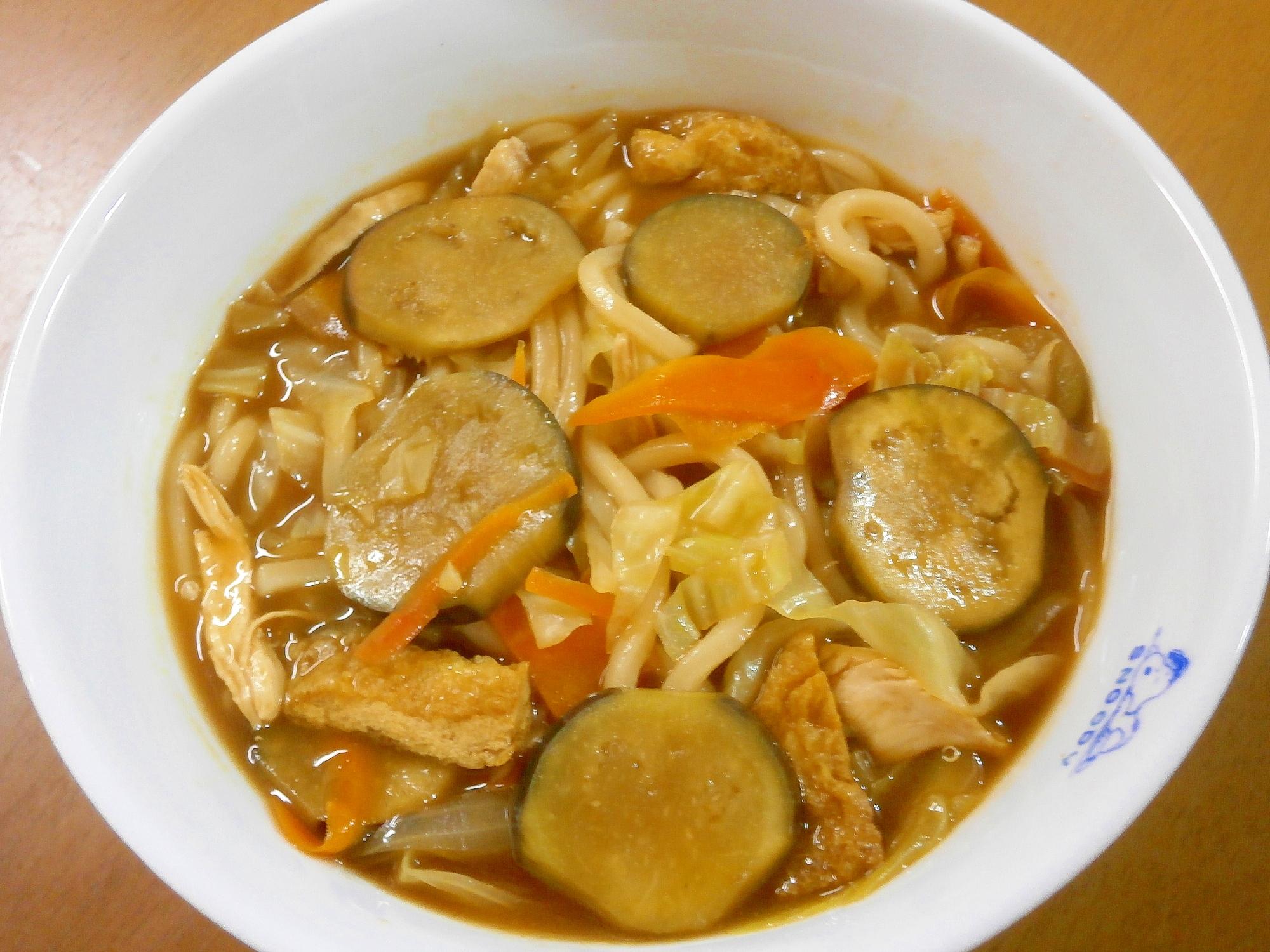 残ったカレーで★野菜カレーうどん