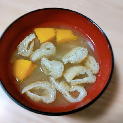 かぼちゃの甘みと油揚げの旨みが美味しかったです(*^-^*)