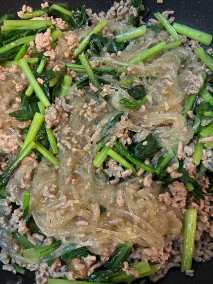 簡単！ご飯に合う合う！春雨と小松菜のトロッと煮