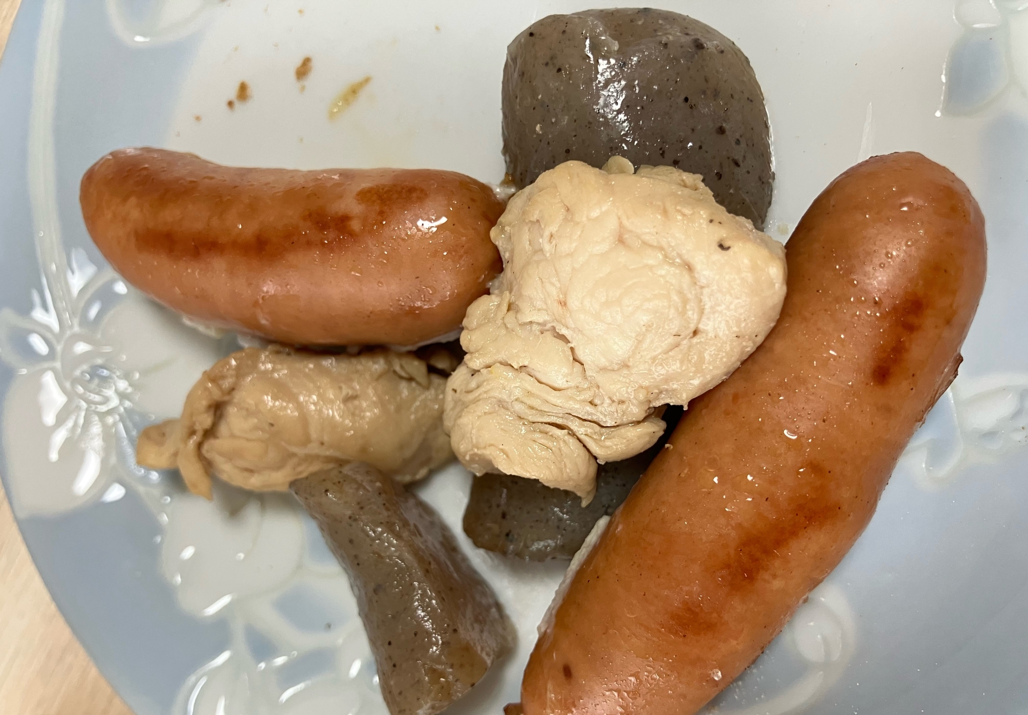 ささみとウインナーとこんにゃくの中華炒め