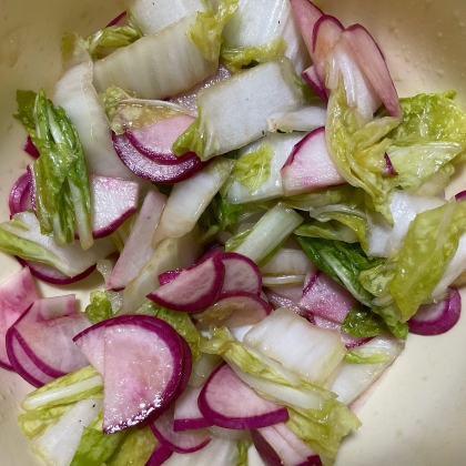 ごま油香る☆白菜と赤かぶの和え物