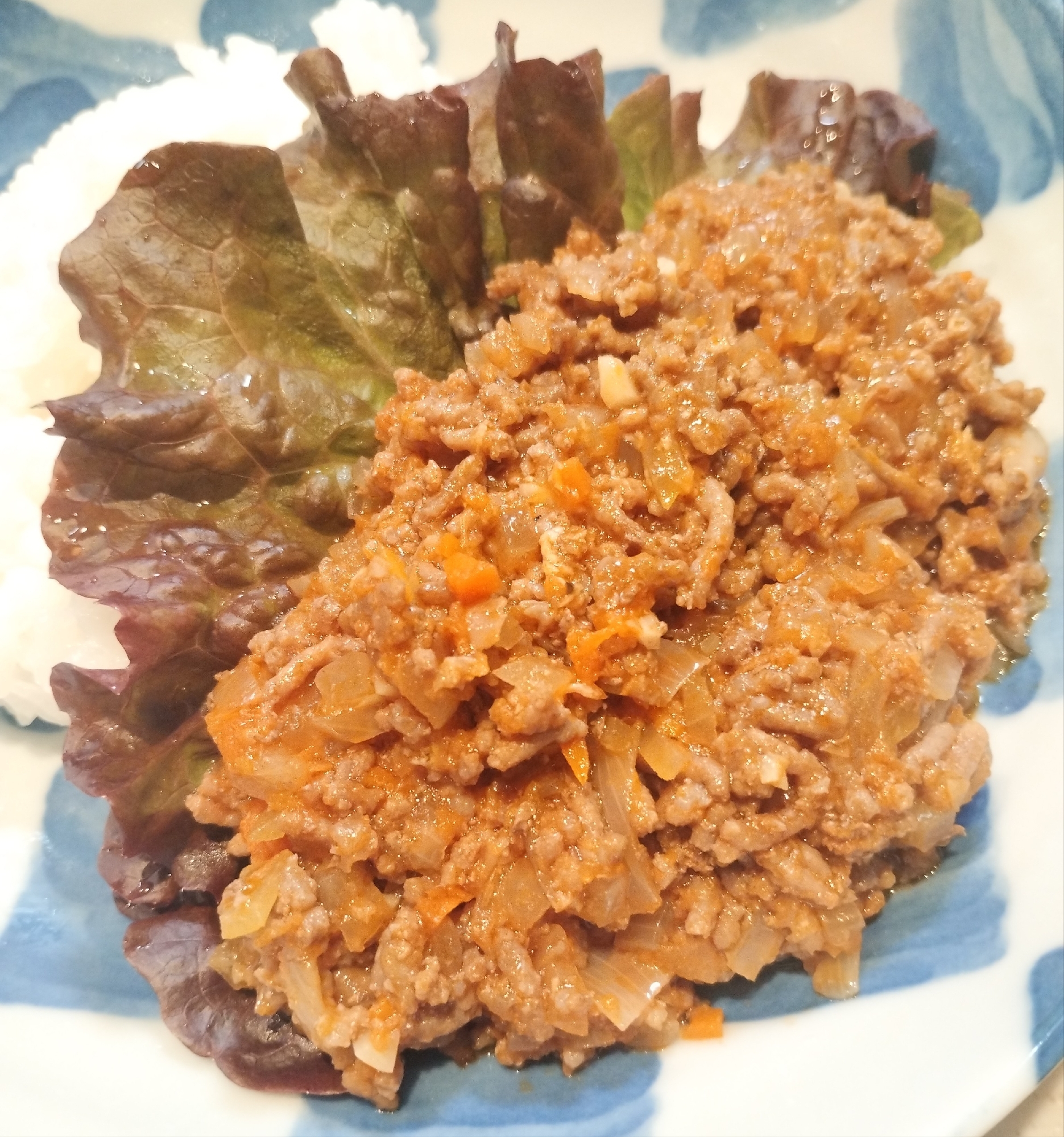 里芋でまとめるミートソース