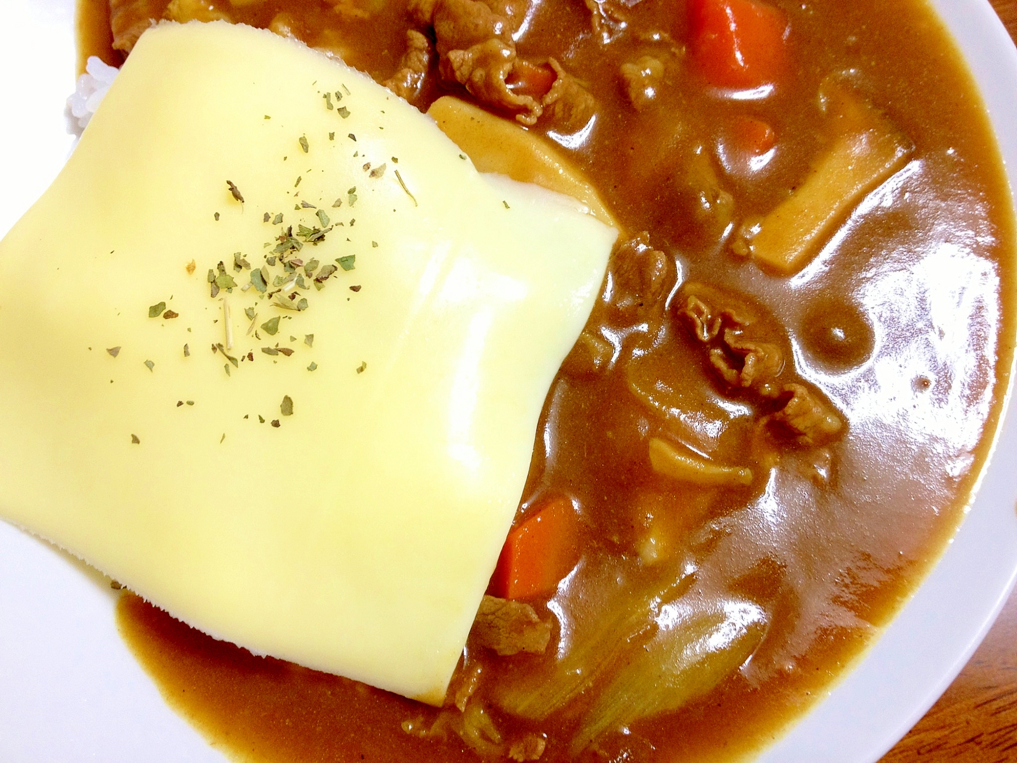 シメジとエリンギのチーズカレー