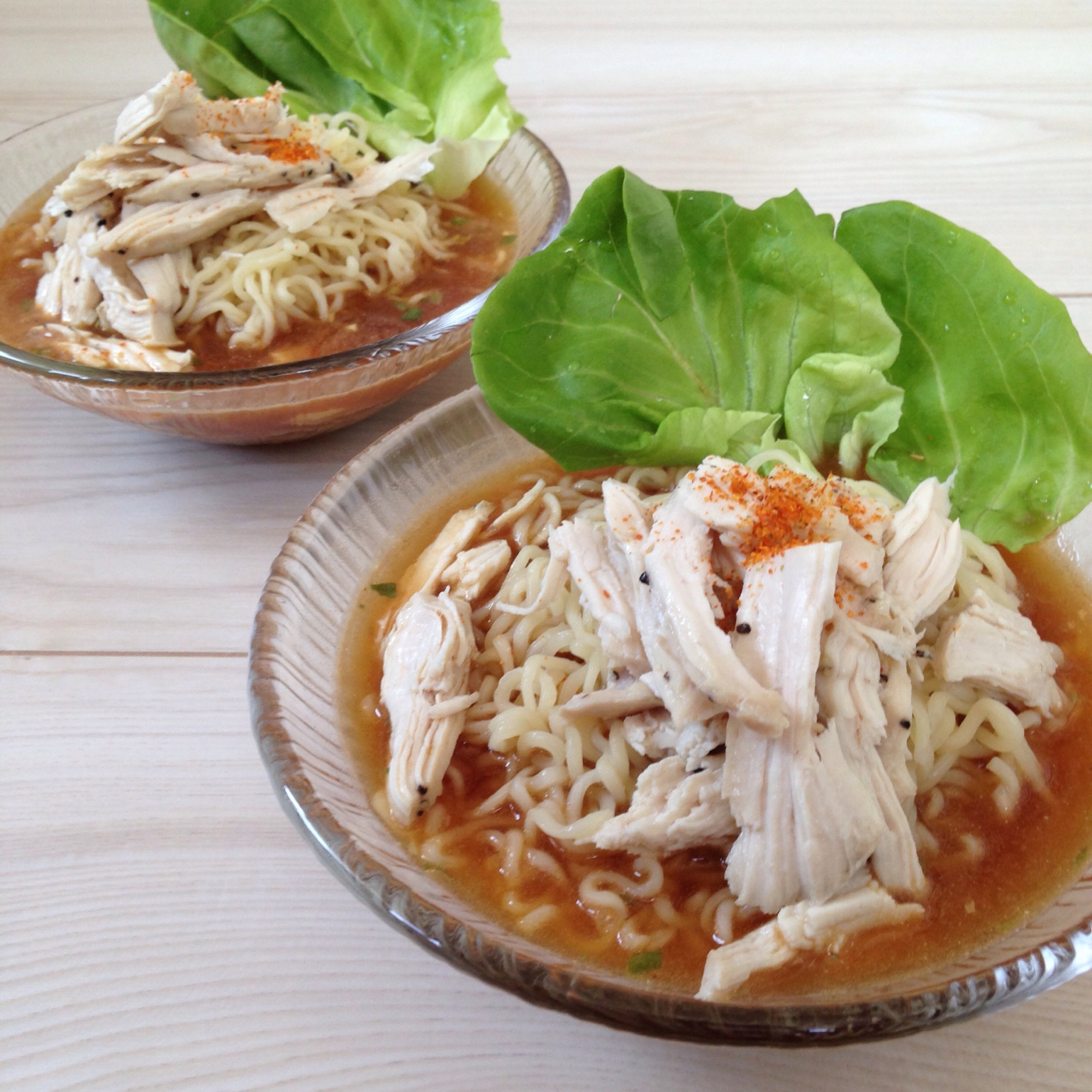 冷やしサラダチキン味噌ラーメン♪