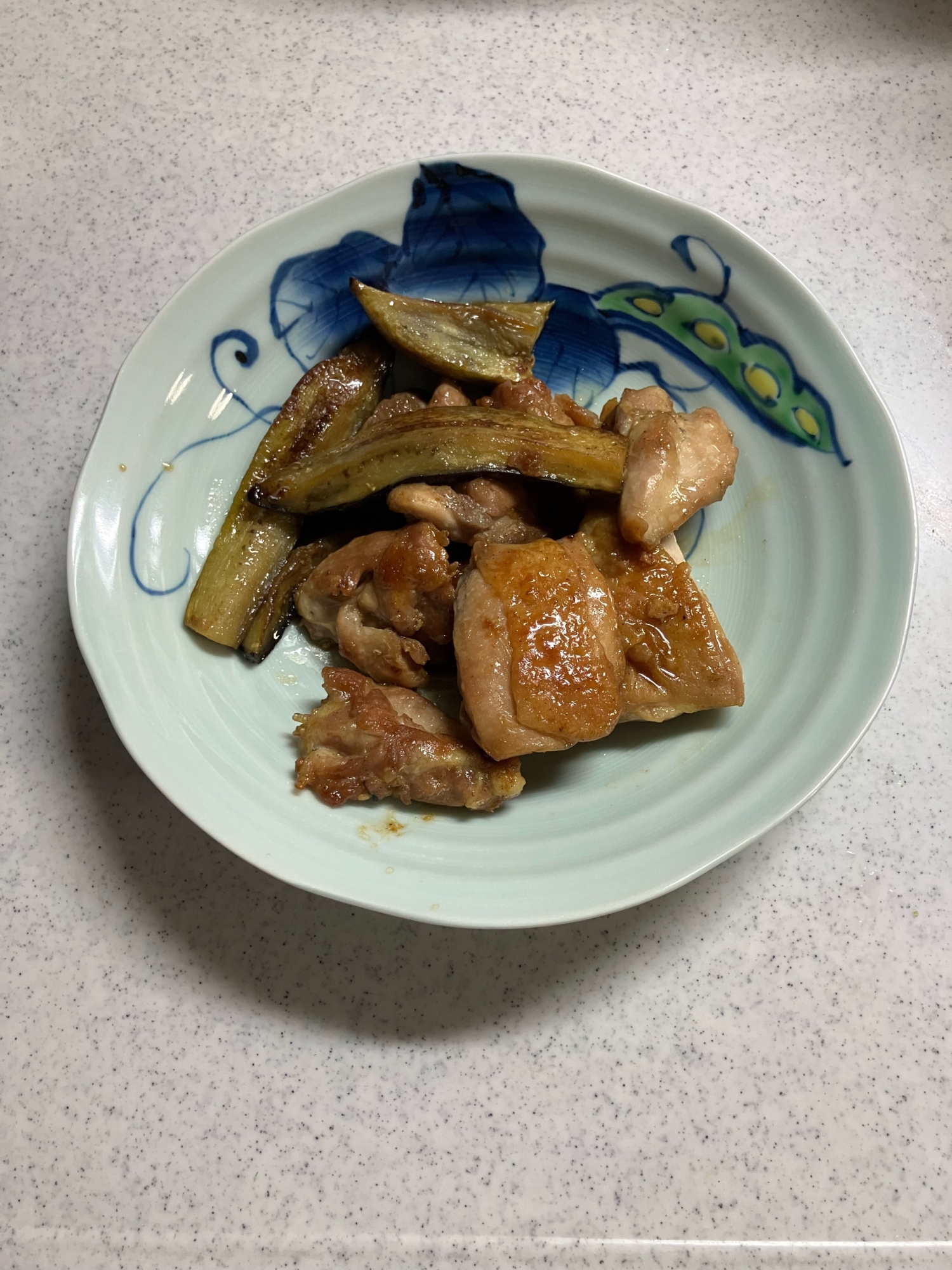 鶏肉と茄子の甘辛炒め